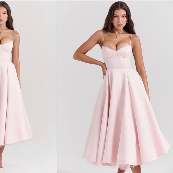 HOUSE OF CB 'Mademoiselle' Ballerina Pink Dress SIZE S REG CUP - Picture 1 of 3